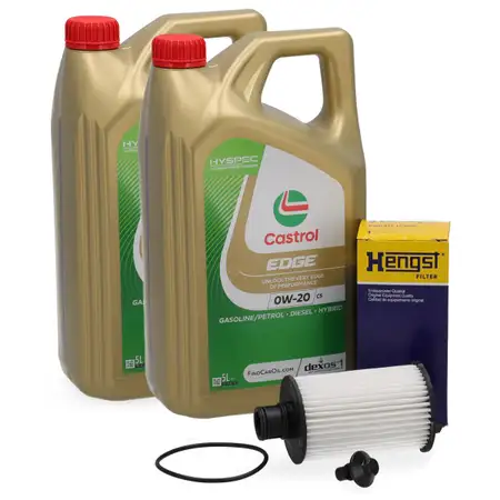 10L CASTROL EDGE 0W-20 C5 Motor&ouml;l + HENGST &Ouml;lfilter f&uuml;r LAND ROVER Rover 3 4/Sport 1 2
