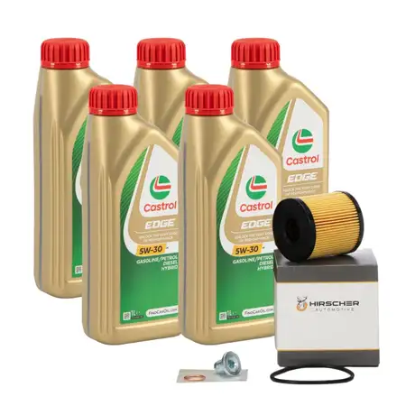 5L CASTROL EDGE 5W-30 M LL-04 Motor&ouml;l + HIRSCHER &Ouml;lfilter MINI R56 R55 R60 N12 N14 N16 N18