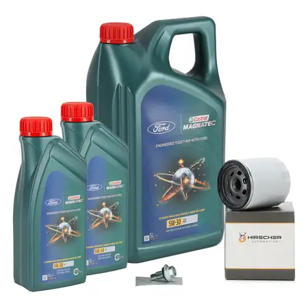 7L CASTROL MAGNATEC A5 5W30 + HIRSCHER &Ouml;lfilter f&uuml;r FORD Focus 3 ST/RS 2.3 EcoBoost