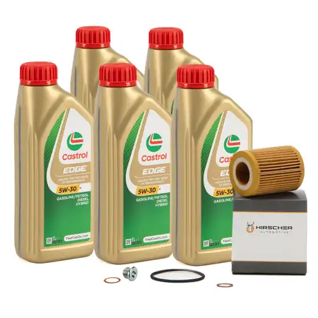 5L CASTROL EDGE 5W-30 M LL-04 Motor&ouml;l + HIRSCHER &Ouml;lfilter f&uuml;r BMW F20 F21 114-120i F30 N13