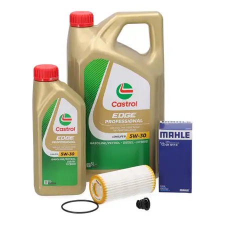 6x WOLF 5W-30 Longlife III Motor&ouml;l + MAHLE &Ouml;lfilter f&uuml;r VW Golf 7 8 Passat B8 1.8/2.0 TFSI