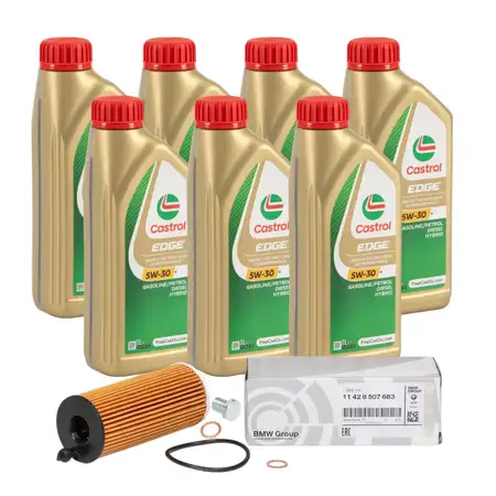 7L CASTROL EDGE 5W-30 M LL-04 Motor&ouml;l + ORIGINAL &Ouml;lfilter BMW 3er 4er 5er 6er X3 X5 X6 N57