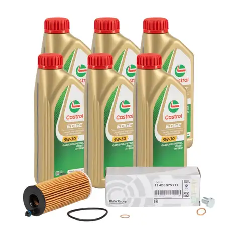6L CASTROL EDGE 5W-30 M LL-04 Motor&ouml;l + ORIGINAL &Ouml;lfilter BMW 1er 3er 5er X3 X5 Z4 B48 B47