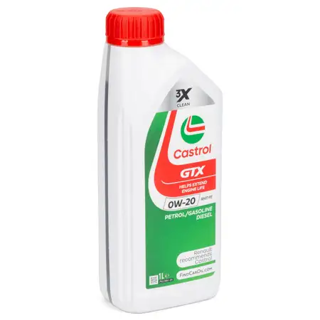 1L 1 Liter CASTROL GTX 0W-20 Motor&ouml;l &Ouml;l ACEA C5 Renault RN17FE
