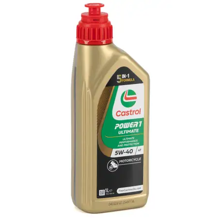 1L 1 Liter CASTROL POWER 1 ULTIMATE 4T 5W-40 Motorrad Motor&ouml;l API SN JASO MA-2