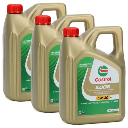 12L 12 Liter CASTROL EDGE 5W-30 LL Motor&ouml;l &Ouml;L ACEA C3 f&uuml;r BMW LL-04 229.31/51 504/507.00