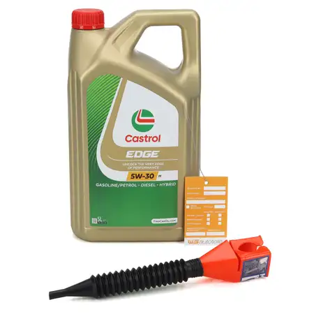5L 5 Liter CASTROL EDGE 5W-30 M Motor&ouml;l f&uuml;r BMW LL-04 MB 229.31/51/52 + Einf&uuml;lltrichter