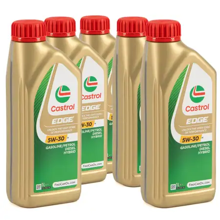 5L 5 Liter CASTROL EDGE 5W-30 M Motor&ouml;l ACEA C3 API SN f&uuml;r BMW Longlife-04 MB 229.31/51/52