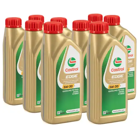 9L 9 Liter CASTROL EDGE 5W-30 M Motor&ouml;l ACEA C3 API SN BMW Longlife-04 MB 229.31/51/52