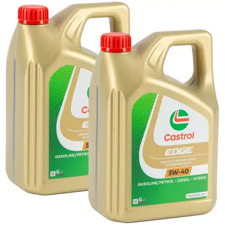 8L 8 Liter CASTROL EDGE 5W-40 Motor&ouml;l f&uuml;r MB 229.31/51 Renault RN0700 RN0710 VW 505.00/01