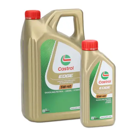 6L 6 Liter CASTROL Edge Motor&ouml;l &Ouml;l 5W-40 ACEA Light Duty C3 API SN/CF f&uuml;r VW 505.00/505.01