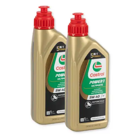 2L 2 Liter CASTROL POWER 1 ULTIMATE 4T 5W-40 Motorrad Motor&ouml;l API SN JASO MA-2
