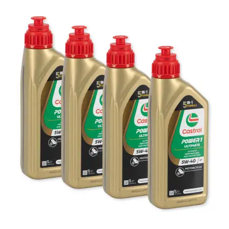 4L 4 Liter CASTROL POWER 1 ULTIMATE 4T 5W-40 Motorrad Motor&ouml;l API SN JASO MA-2