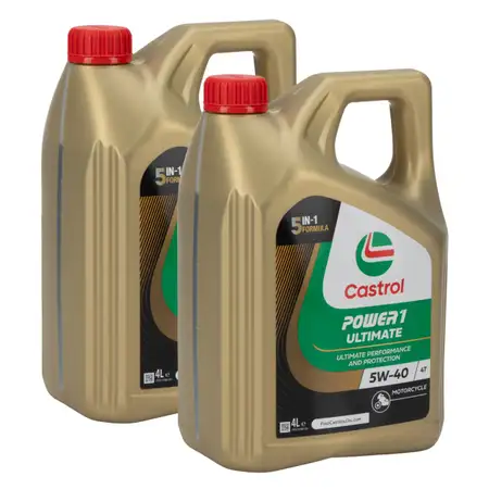 8L 8 Liter CASTROL POWER 1 ULTIMATE 4T 5W40 Motorrad Motor&ouml;l API SN JASO MA-2