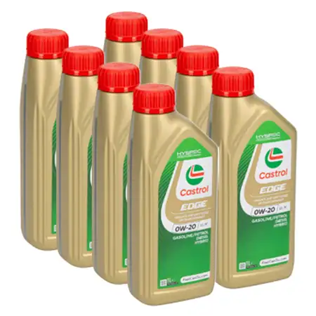 8L 8 Liter CASTROL EDGE 0W-20 LL 4 Motor&ouml;l f&uuml;r MB 229.71/72 PORSCHE C20 VW 508/509.00