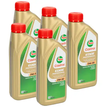 5L CASTROL EDGE Professional A5 0W-30 Motor&ouml;l &Ouml;L ACEA A1/B1 A5/B5 API SL/CF f&uuml;r VOLVO