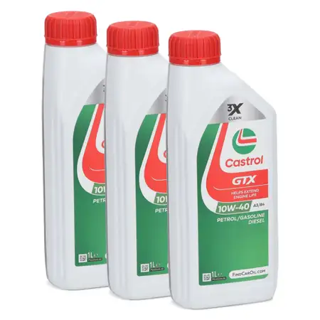 3L CASTROL GTX 10W-40 A3/B4 Motor&ouml;l &Ouml;l f&uuml;r MB 226.5/229.3 RN0700/0710 501.00/505.00