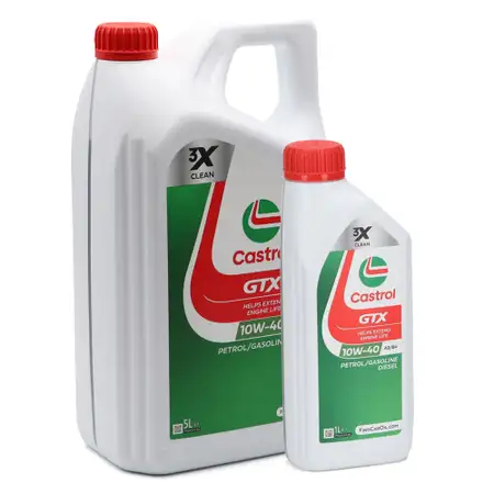6L CASTROL GTX 10W-40 A3/B4 Motor&ouml;l &Ouml;l f&uuml;r MB 226.5/229.3 RN0700/0710 501.00/505.00
