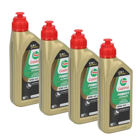 4L 4 Liter CASTROL POWER 1 ULTIMATE 10W-40 4T Motorrad Motor&ouml;l API SN JASO MA-2