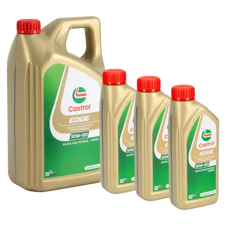 8L 8 Liter CASTROL EDGE 10W-60 Motor&ouml;l ACEA A3/B4 API SN/CF f&uuml;r BMW M VW 501.01 505.00