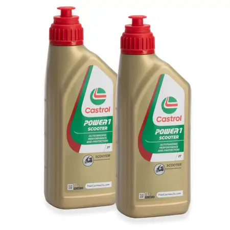 2L 2 Liter CASTROL POWER 1 SCOOTER 2T 2-TAKT Roller Motor&ouml;l &Ouml;l ISO-L-EGD JASO FD
