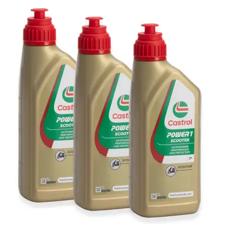 3L 3 Liter CASTROL POWER 1 SCOOTER 2T 2-TAKT Roller Motor&ouml;l &Ouml;l ISO-L-EGD JASO FD
