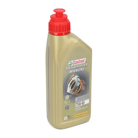 1L 1 Liter CASTROL TRANSMAX MANUAL V 75W-80 Schaltgetriebe&ouml;l API GL-4+ AUDI TL52532