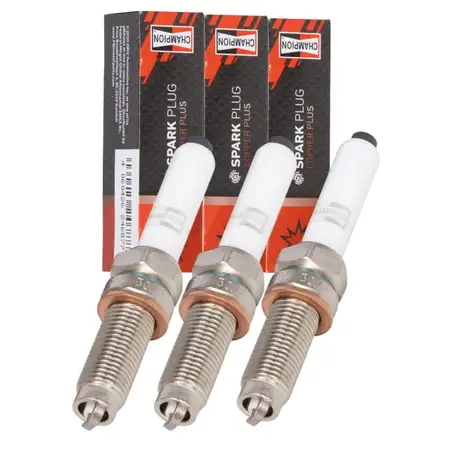 3x CHAMPION Z&uuml;ndkerze f&uuml;r VW Polo 6 Up SEAT Ibiza 5 SKODA Fabia 4 1.0 65/80 PS 05C905626