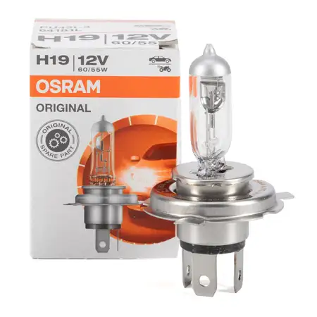 OSRAM 64181L Halogen Bulb H19 ORIGINAL LINE 12V 60/55W (1 piece) PU43t-3
