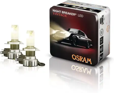 2x OSRAM H4 NIGHT BREAKER LED VINTAGE Lampe + R2 Adapter 12V 20/19W P43t +330% 3000K