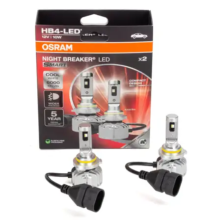 2x OSRAM HB4 NIGHT BREAKER LED f&uuml;r SMART Lampe mit Stra&szlig;enzulassung 12V 10W P22d 6.000K