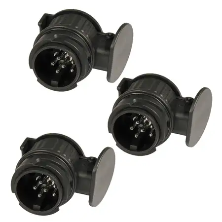 3x KURZ Adapter Kurzadapter Stecker Steckdose Anh&auml;nger Kupplung 13 auf 7 polig