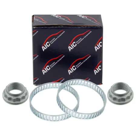 2x AIC ABS Sensorring + Achsmutter f&uuml;r BMW 1er E81/82/87/88 3er E46 E90/91/92/93 Z4 hinten