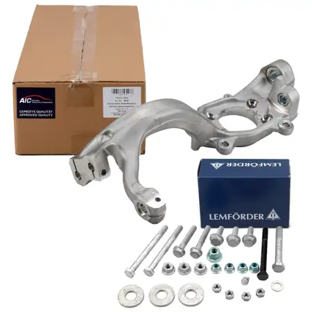 AIC Achsschenkel Radlagergeh&auml;use 92MM + LEMF&Ouml;RDER Schraubensatz f&uuml;r AUDI A6 S6 vorne links