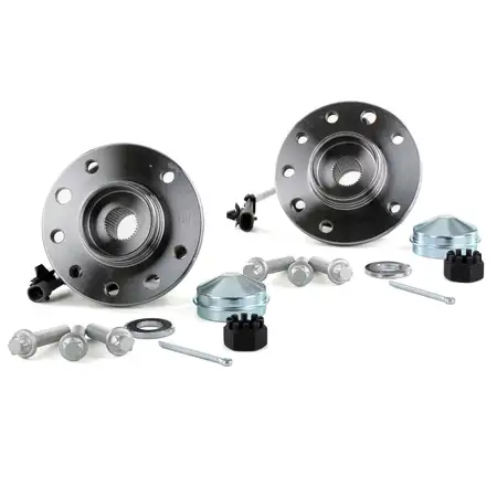 2x AIC Radnabe + Kappe f&uuml;r OPEL Astra G Zafira A 5-Loch mit ABS vorne 1603211/9117622