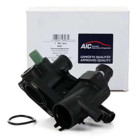 AIC Thermostat + Thermostat Housing for SEAT Arosa, Cordoba, Ibiza, VW Lupo, Polo