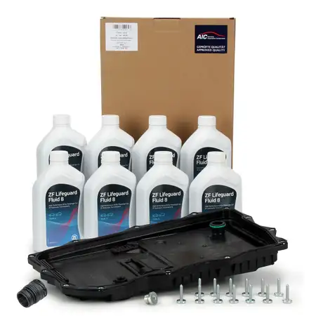 AIC &Ouml;lwanne + Filter Automatikgetriebe 8HP45-75 + 8L ZF FLUID 8 Getriebe&ouml;l f&uuml;r BMW
