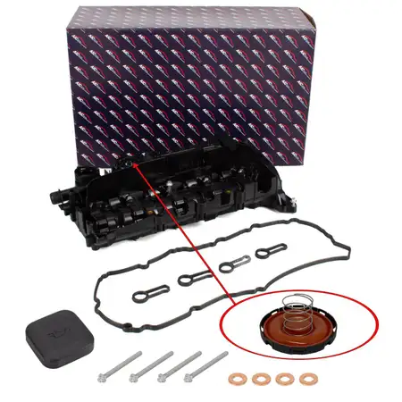 AIC Valve Cover Gasket, Cover Screw, and Nozzle Holder for BMW 3 Series E90, E91, E92, E93, N47