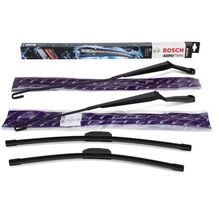 2x AIC wiper arms + BOSCH AR533S windshield wipers for VW Golf 4 Bora (front)