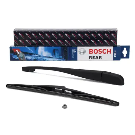 AIC Wischerarm + Kappe + BOSCH H353 Wischerblatt f&uuml;r CITROEN Saxo PEUGEOT 106 2 206 hinten