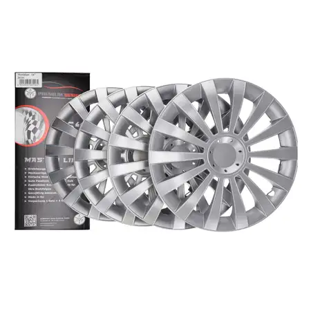 4x ALBRECHT KFZ PKW Radkappe Radblende 16 Zoll MERIDIAN SILVER SILBER Universal