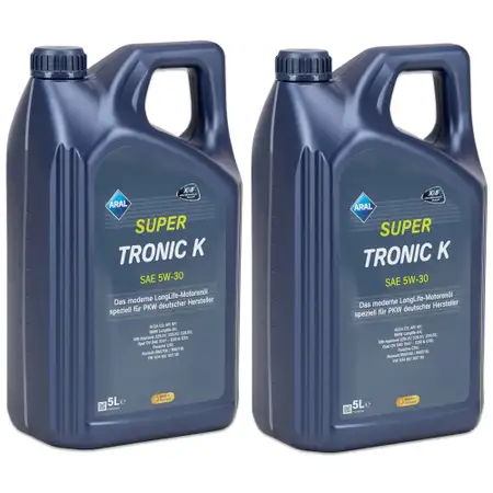 10L 10 Liter ARAL SUPER TRONIC K 5W-30 Motor&ouml;l f&uuml;r BMW LL04 VW 504.00/507.00 229.31/51/52