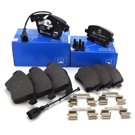ATE Original Brake Pads + Sensor for VW California, Multivan, and Transporter T5 (Front and Rear)