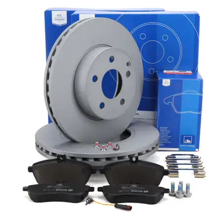 ATE Bremsscheiben + Bremsbel&auml;ge + Sensor f&uuml;r MERCEDES W204 W212 R172 ohne Sportpaket vorne