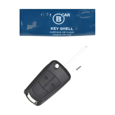 B CAR Schl&uuml;sselgeh&auml;use Geh&auml;use + Schl&uuml;sselrohling 2-Tasten f&uuml;r OPEL Vectra B + C