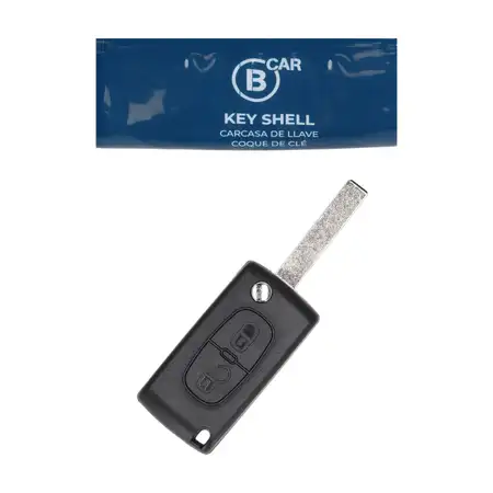 B CAR Schl&uuml;sselgeh&auml;use Handsender + Schl&uuml;sselrohling 2-Tasten f&uuml;r PEUGEOT 307 6490F3