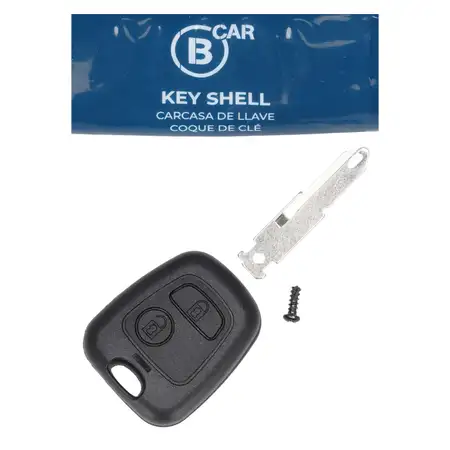B CAR Schl&uuml;sselgeh&auml;use + Schl&uuml;sselrohling 2-Tasten f&uuml;r PEUGEOT 106 206 207 TOYOTA Aygo