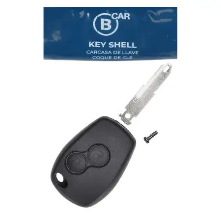 B CAR Schl&uuml;sselgeh&auml;use + Schl&uuml;sselrohling 2-Tasten f&uuml;r RENAULT Clio 3 Twingo 2 Kangoo 2