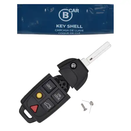 B CAR Schl&uuml;sselgeh&auml;use + Schl&uuml;sselrohling 5-Tasten f&uuml;r VOLVO V70 2 XC60 1 XC70 1 XC90 1