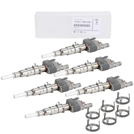 6x ORIGINAL BMW Einspritzd&uuml;se + W&auml;rmeschutzscheibe 3er E90-93 5er E60 E61 F10 F11 N53